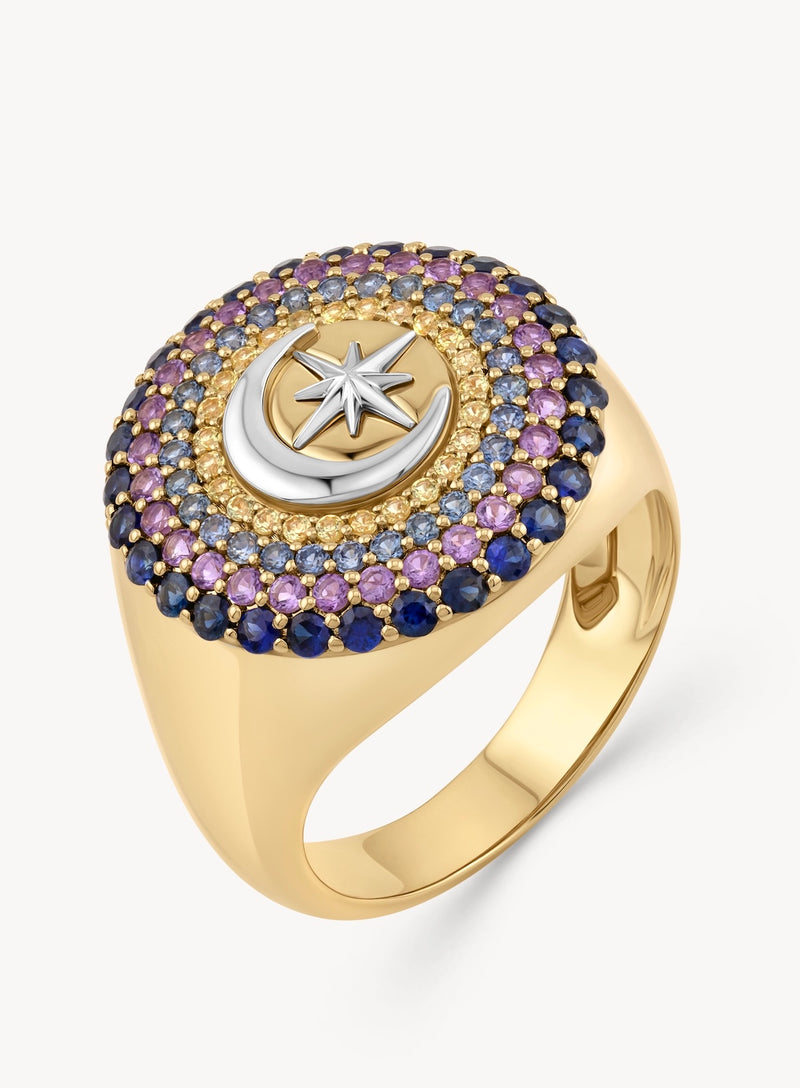 Crescent Star Signet Ring