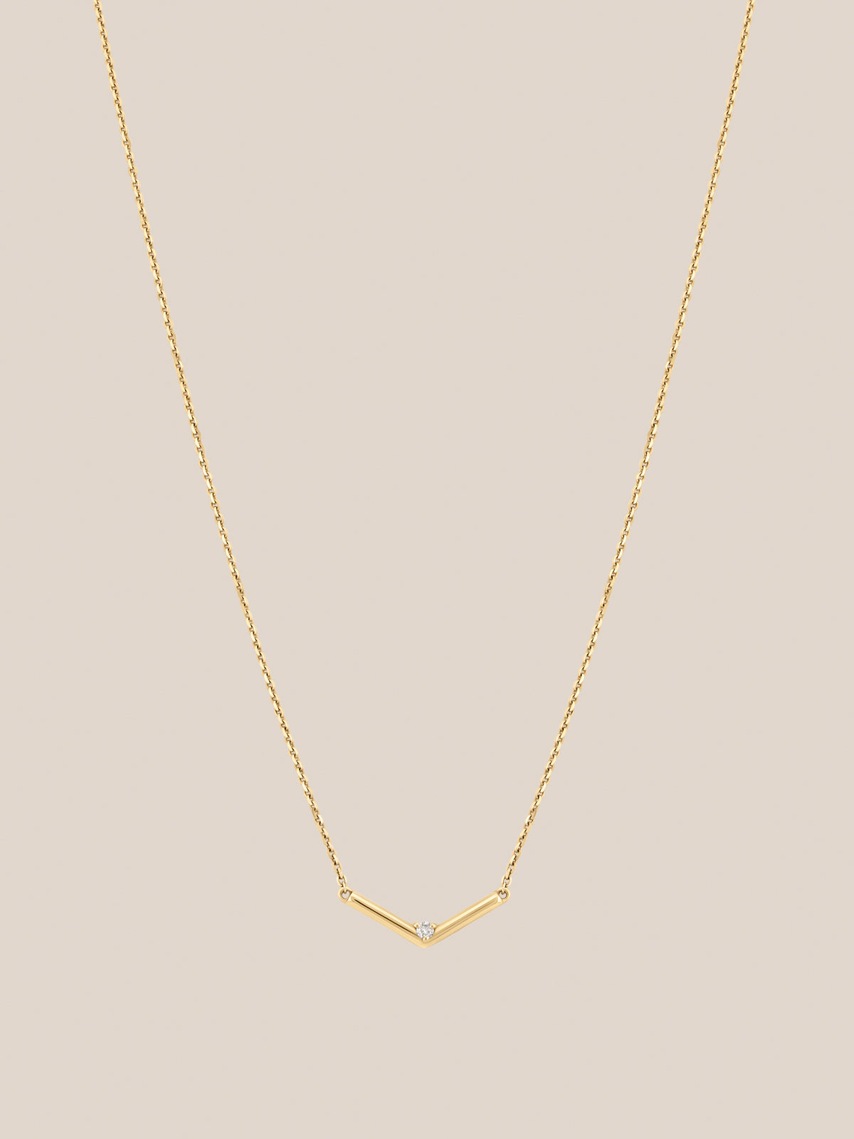 Single Diamond V Necklace