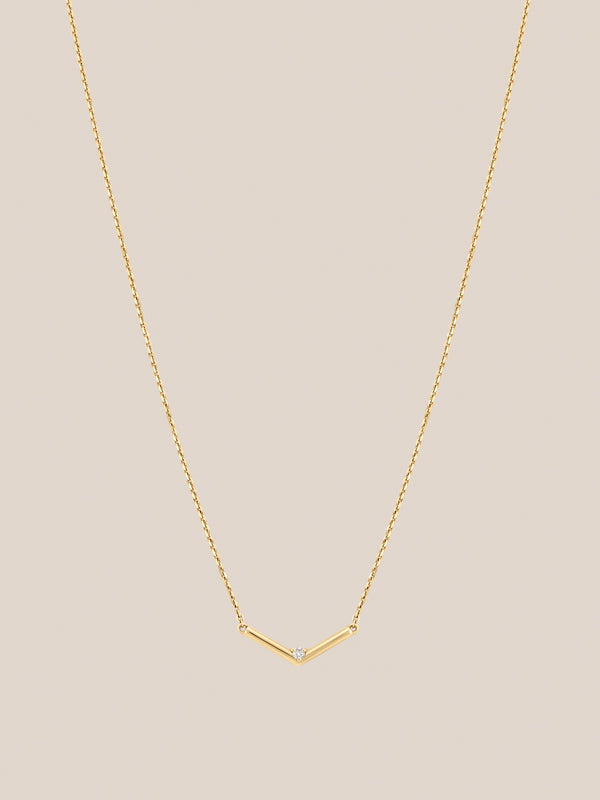 Single Diamond V Necklace