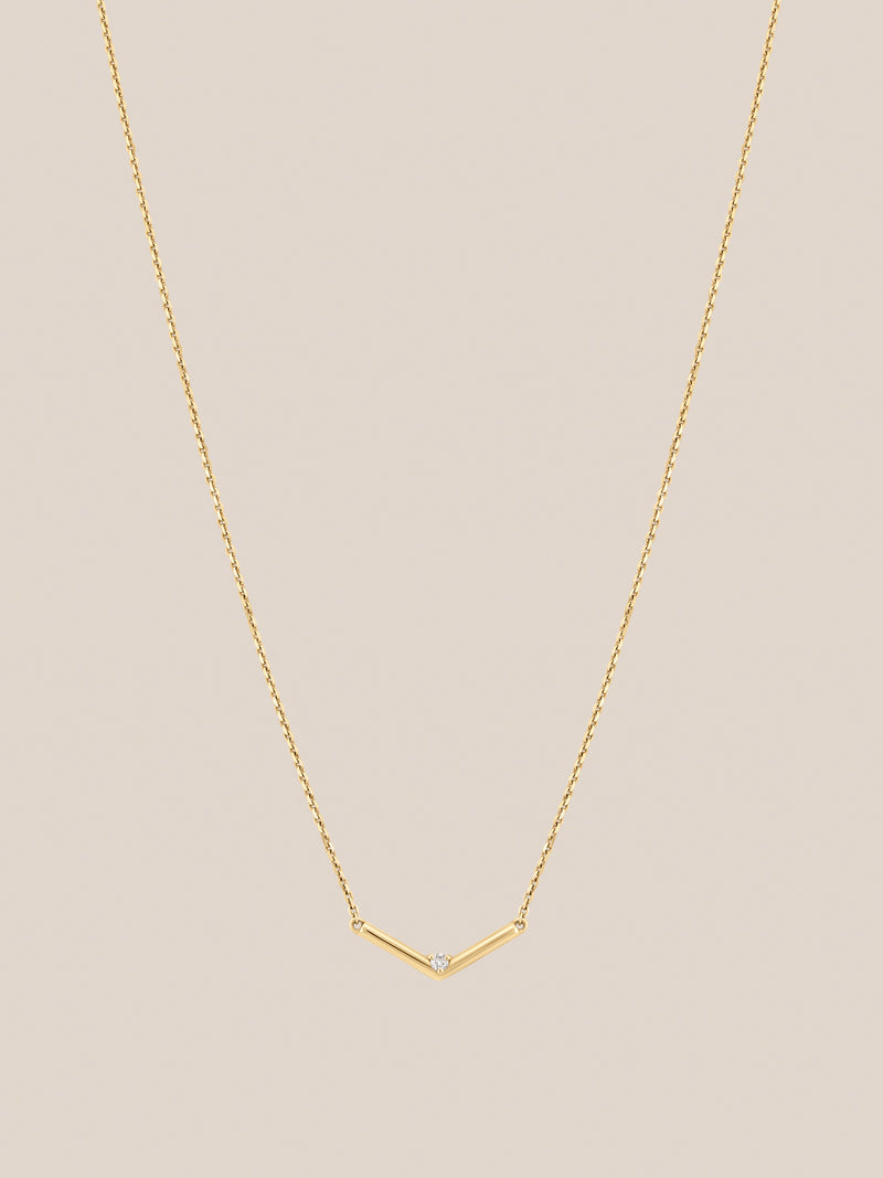 Single Diamond V Necklace