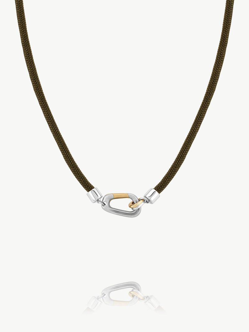 Mixed Metal Carabiner Necklace