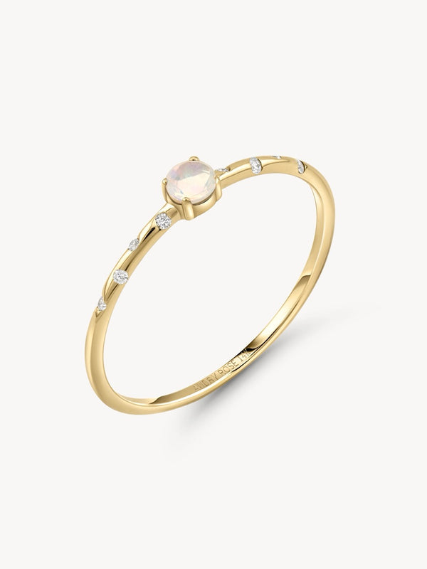 Opal Starry Birthstone Ring