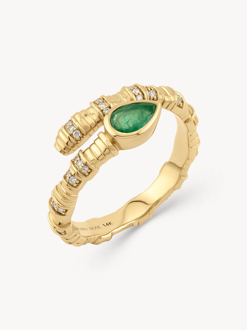Emerald Pillar Wrap Ring