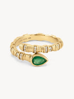 Emerald Pillar Wrap Ring