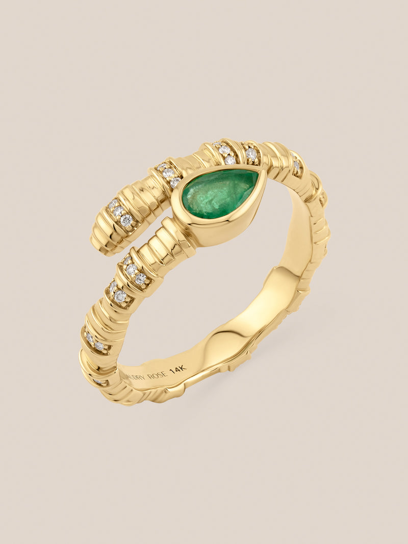 Emerald Pillar Wrap Ring