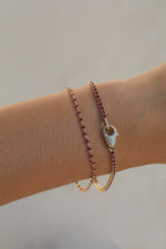 Gemstone Tennis Lock Bracelet