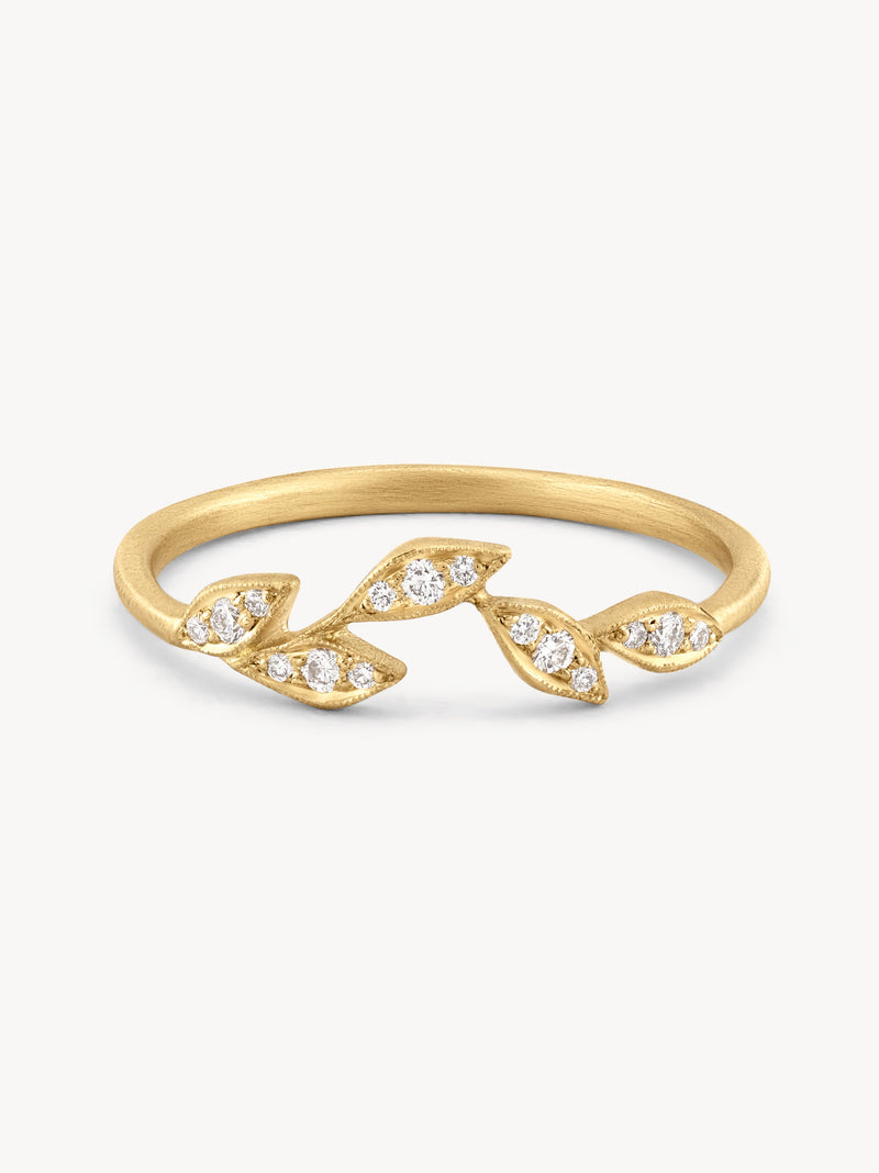 18k 5 Leaf Curve Ring