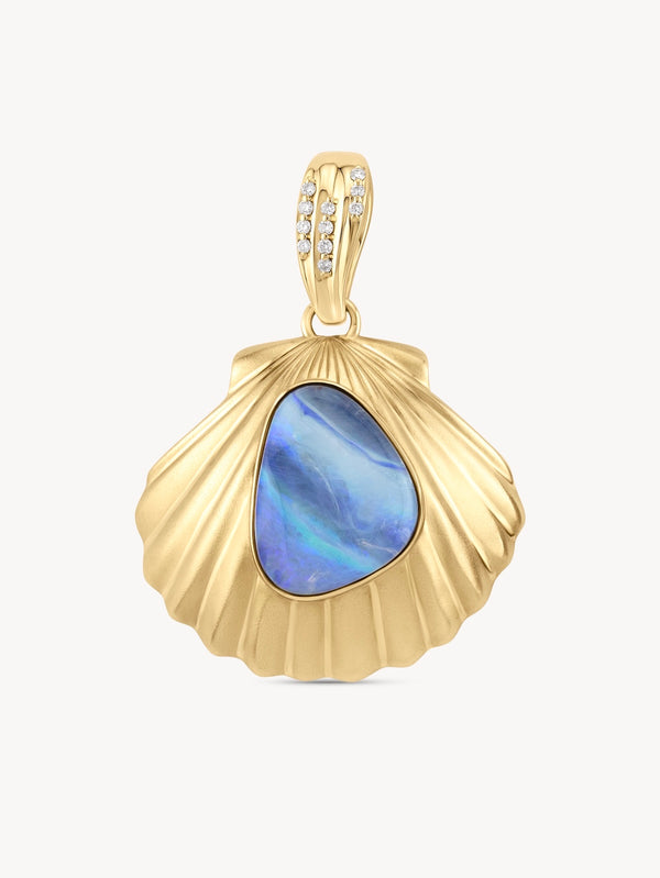 Opal Scallop Pendant - OOAK