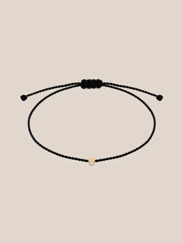 Solitaire Diamond Cord Bracelet