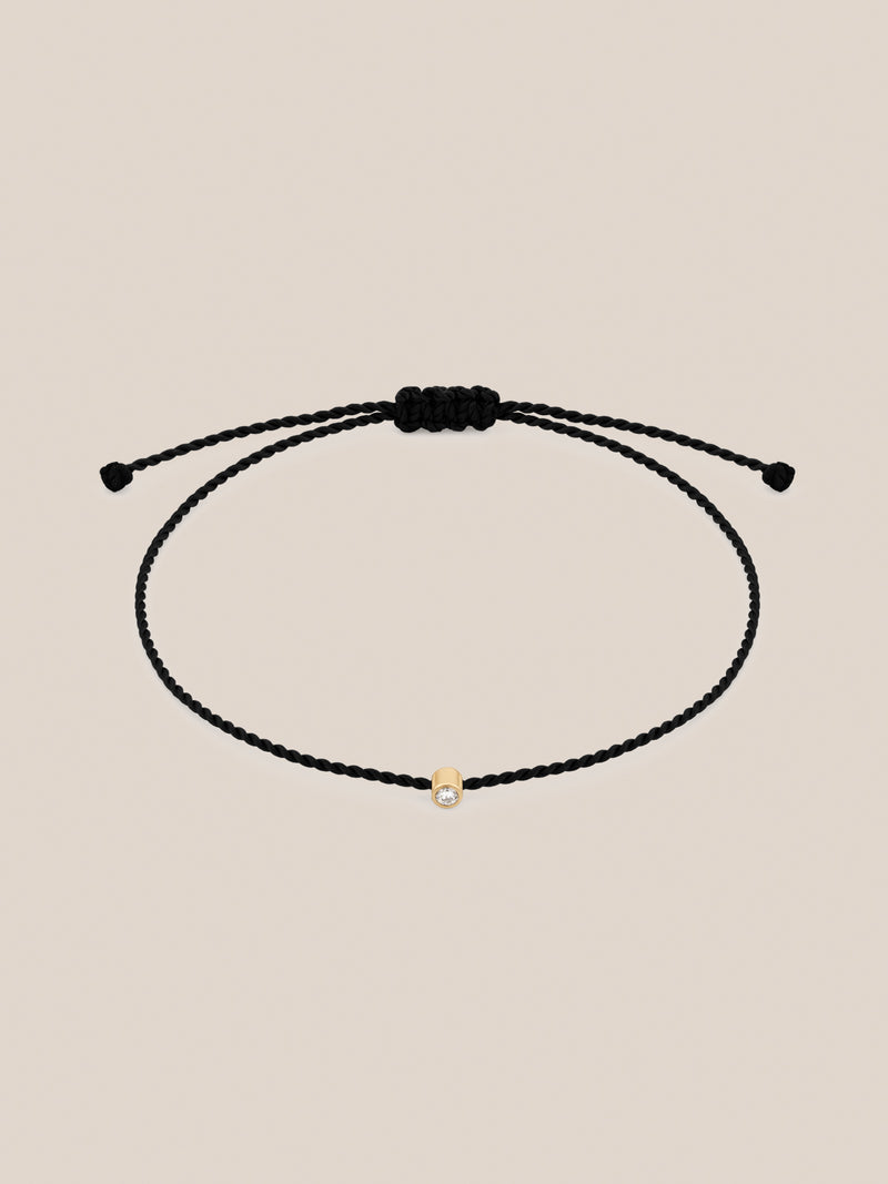 Solitaire Diamond Cord Bracelet