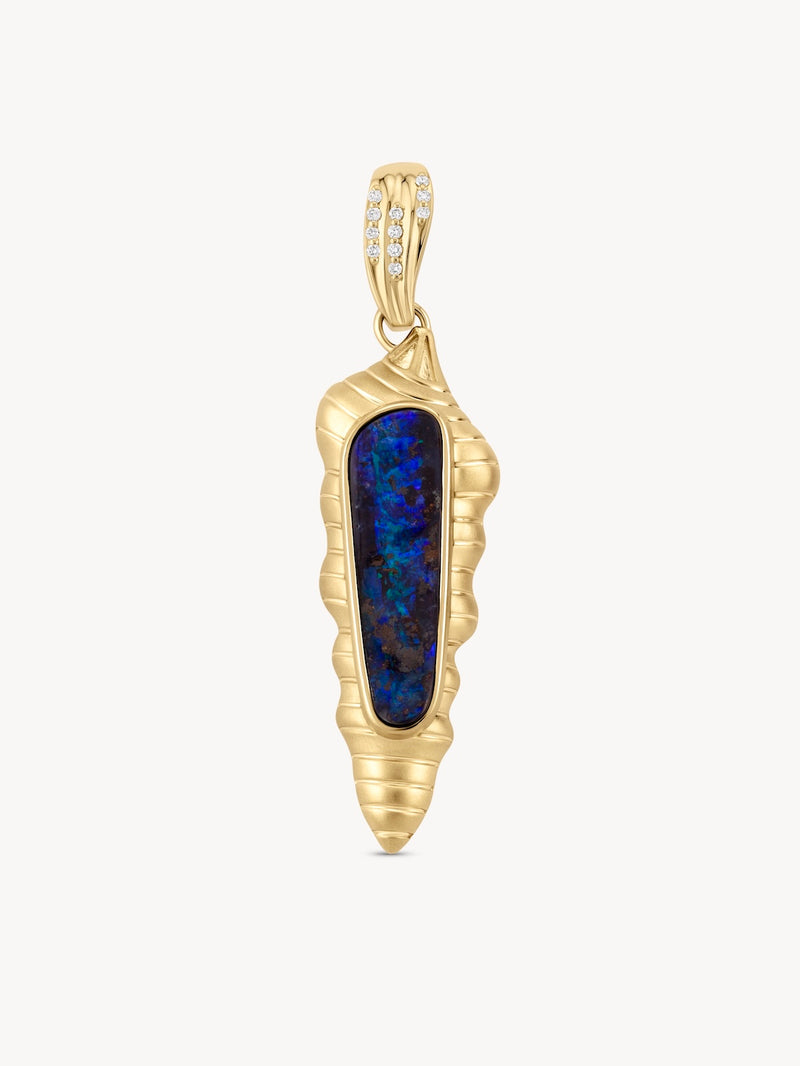 Boulder Opal Conch Pendant - OOAK