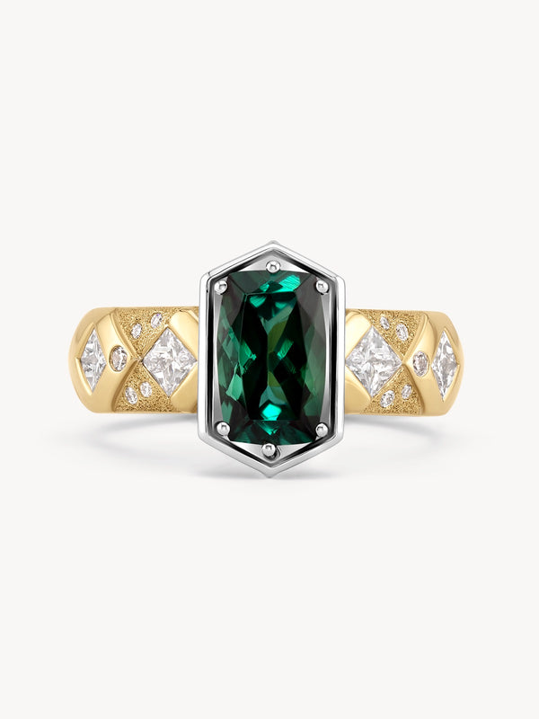 Elongated Tourmaline Argyle Ring