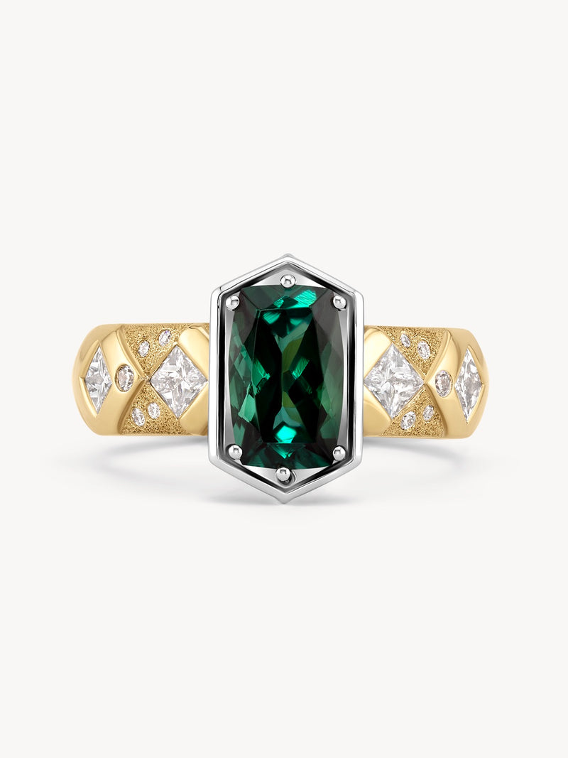 Elongated Tourmaline Argyle Ring