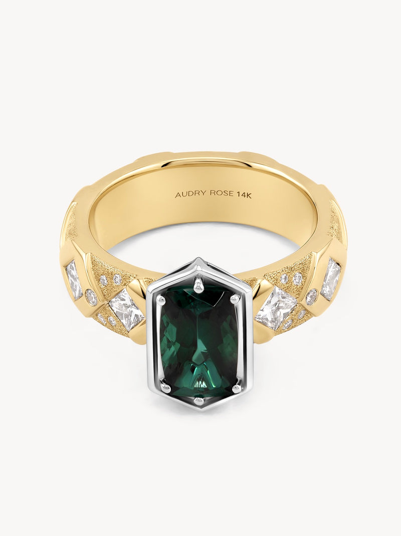 Elongated Tourmaline Argyle Ring