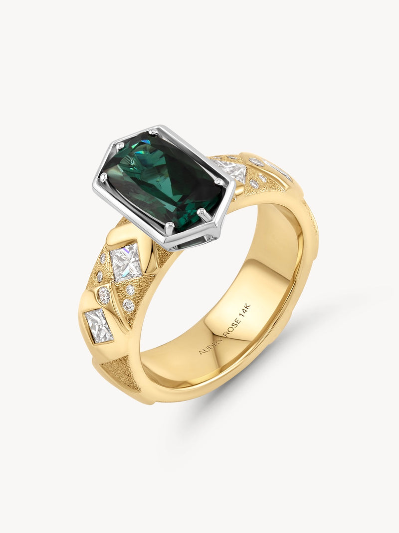 Elongated Tourmaline Argyle Ring