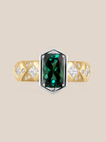 Elongated Tourmaline Argyle Ring