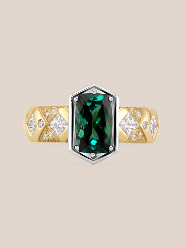Elongated Tourmaline Argyle Ring