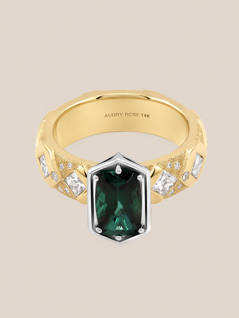Elongated Tourmaline Argyle Ring