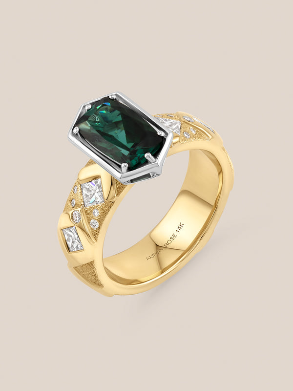 Elongated Tourmaline Argyle Ring