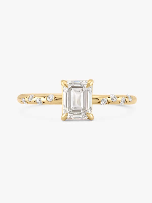 Starry Emerald Cut Diamond Ring