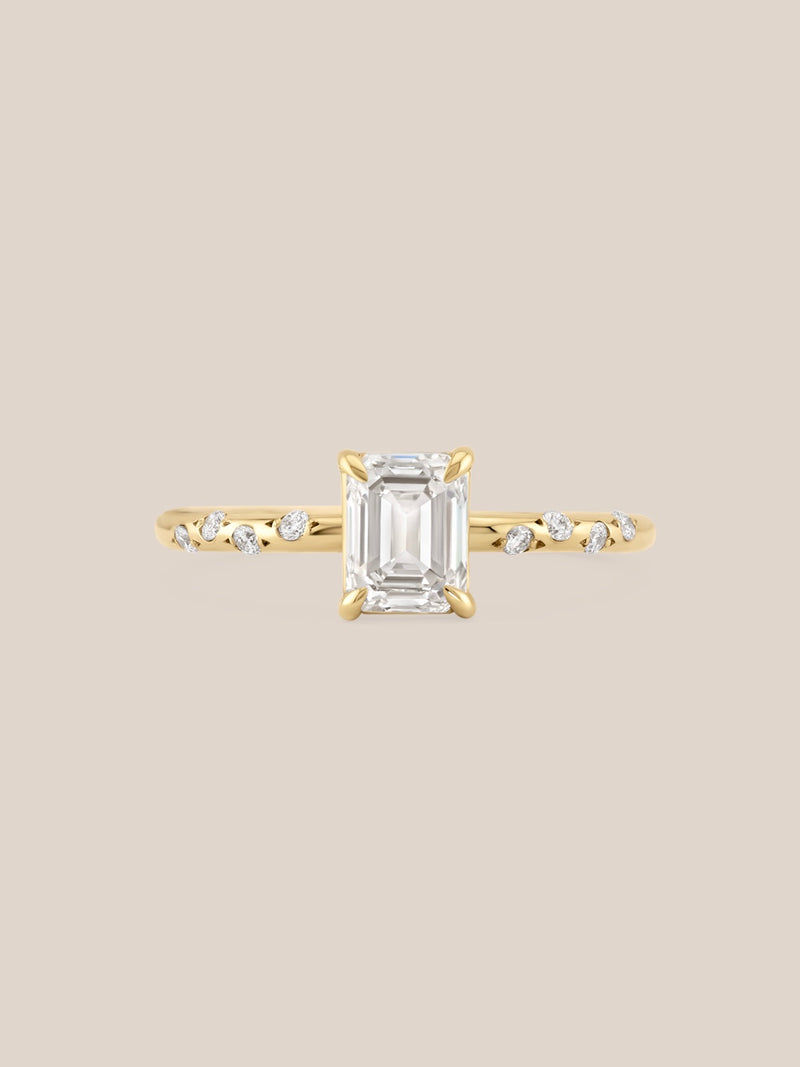 Starry Emerald Cut Diamond Ring