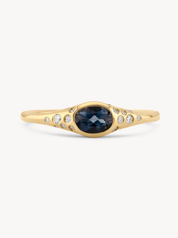Starry Montana Sapphire Bezel Ring