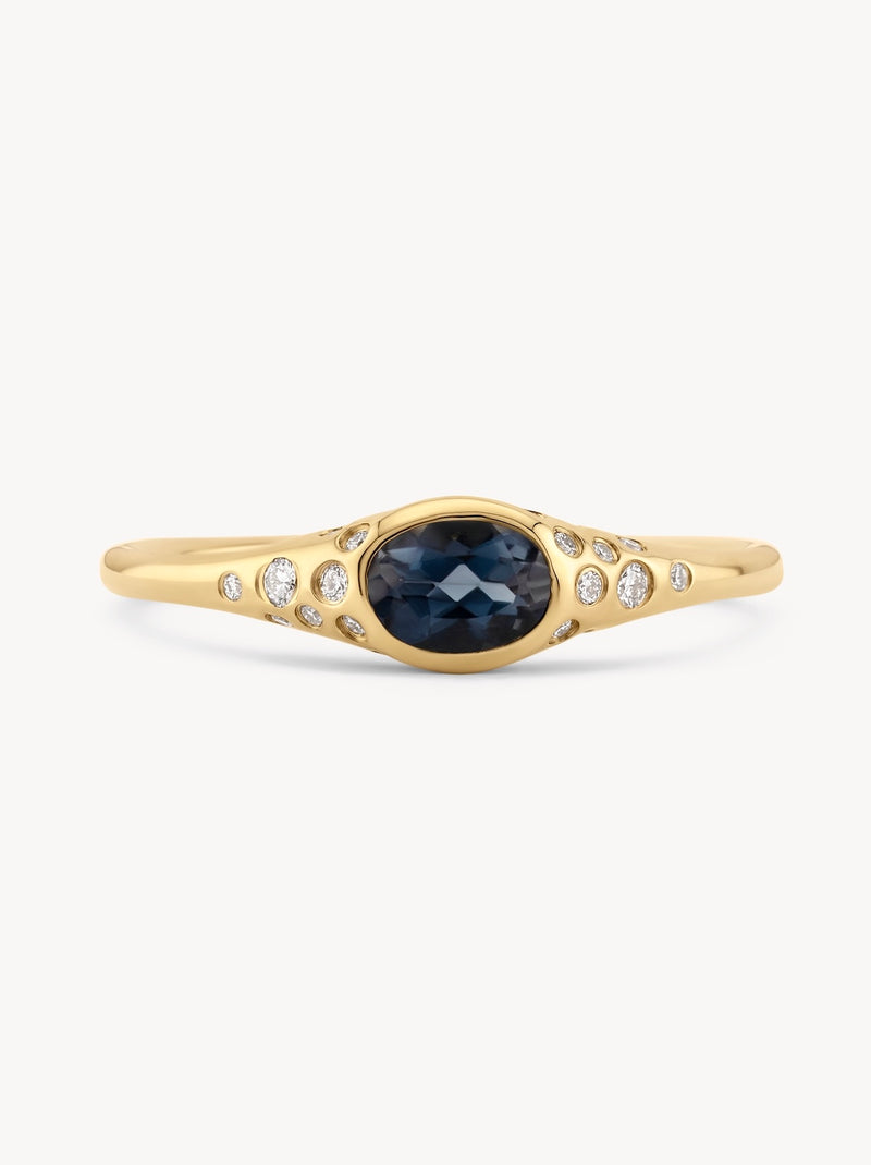 Starry Montana Sapphire Bezel Ring