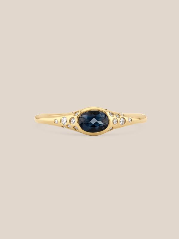 Starry Montana Sapphire Bezel Ring