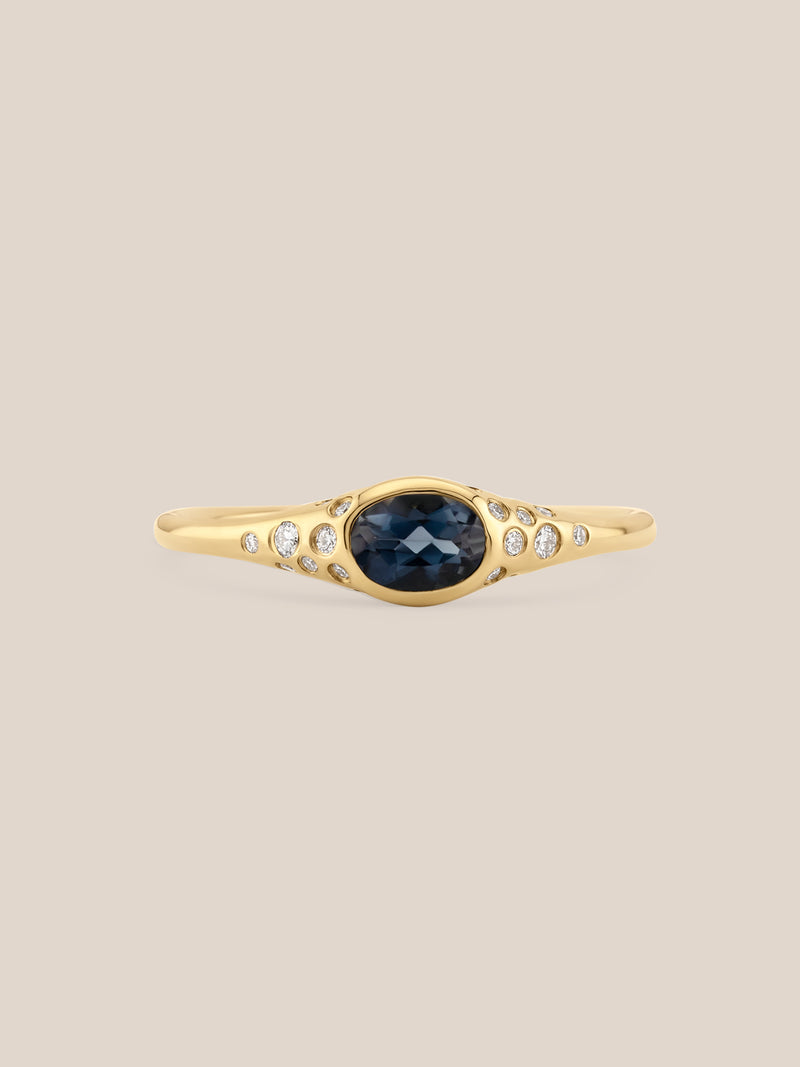 Starry Montana Sapphire Bezel Ring