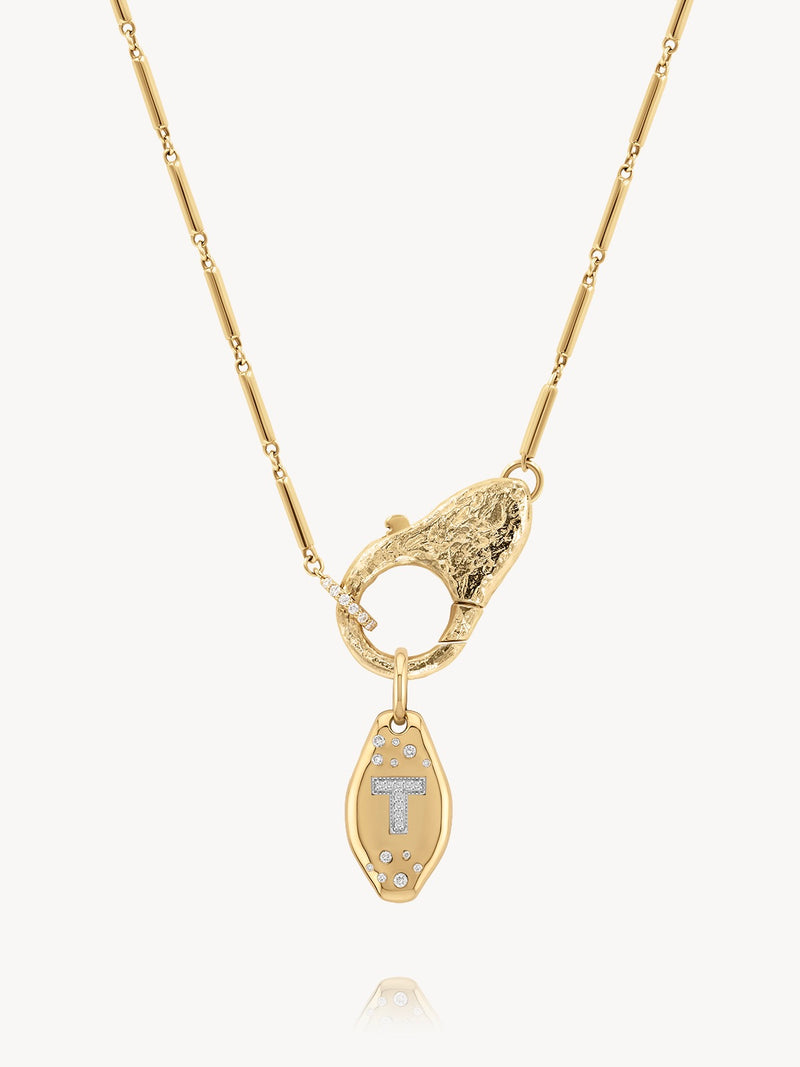 Initial Skipping Stone Pendant