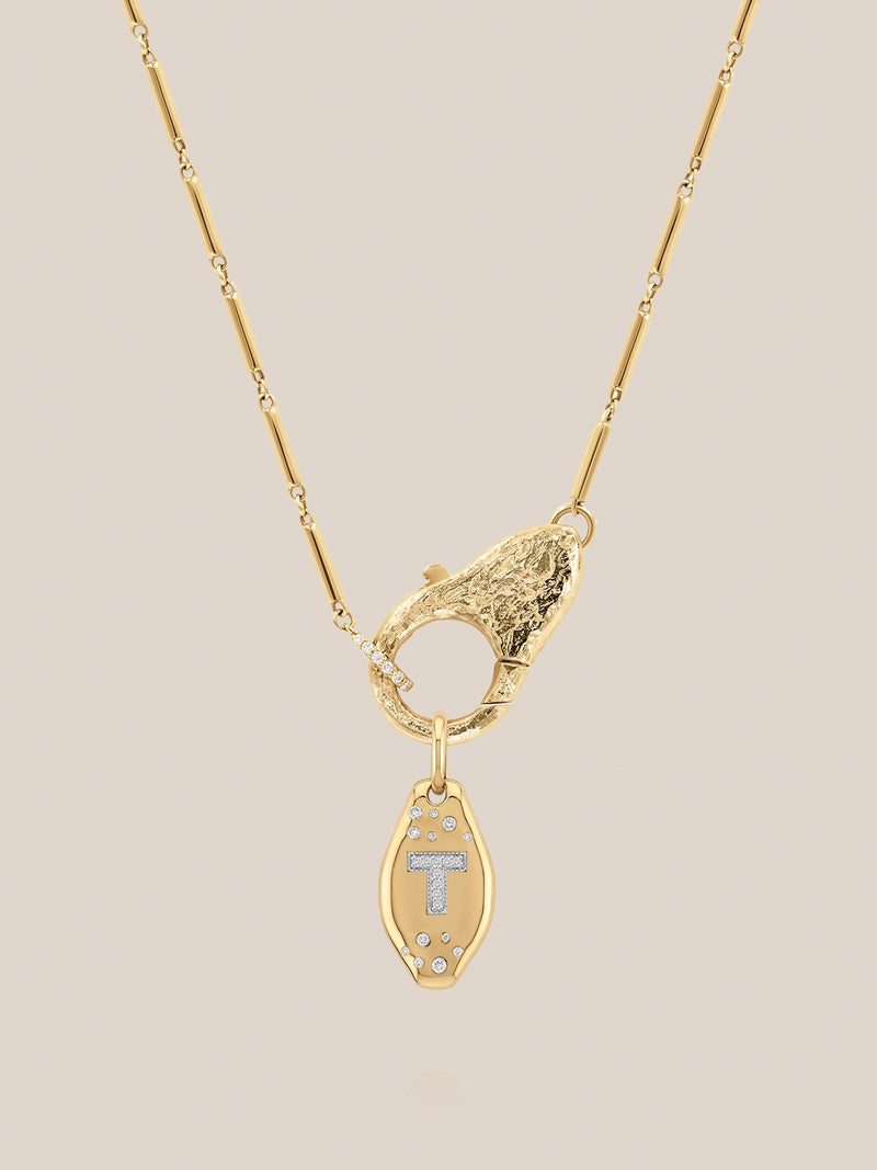 Initial Skipping Stone Pendant