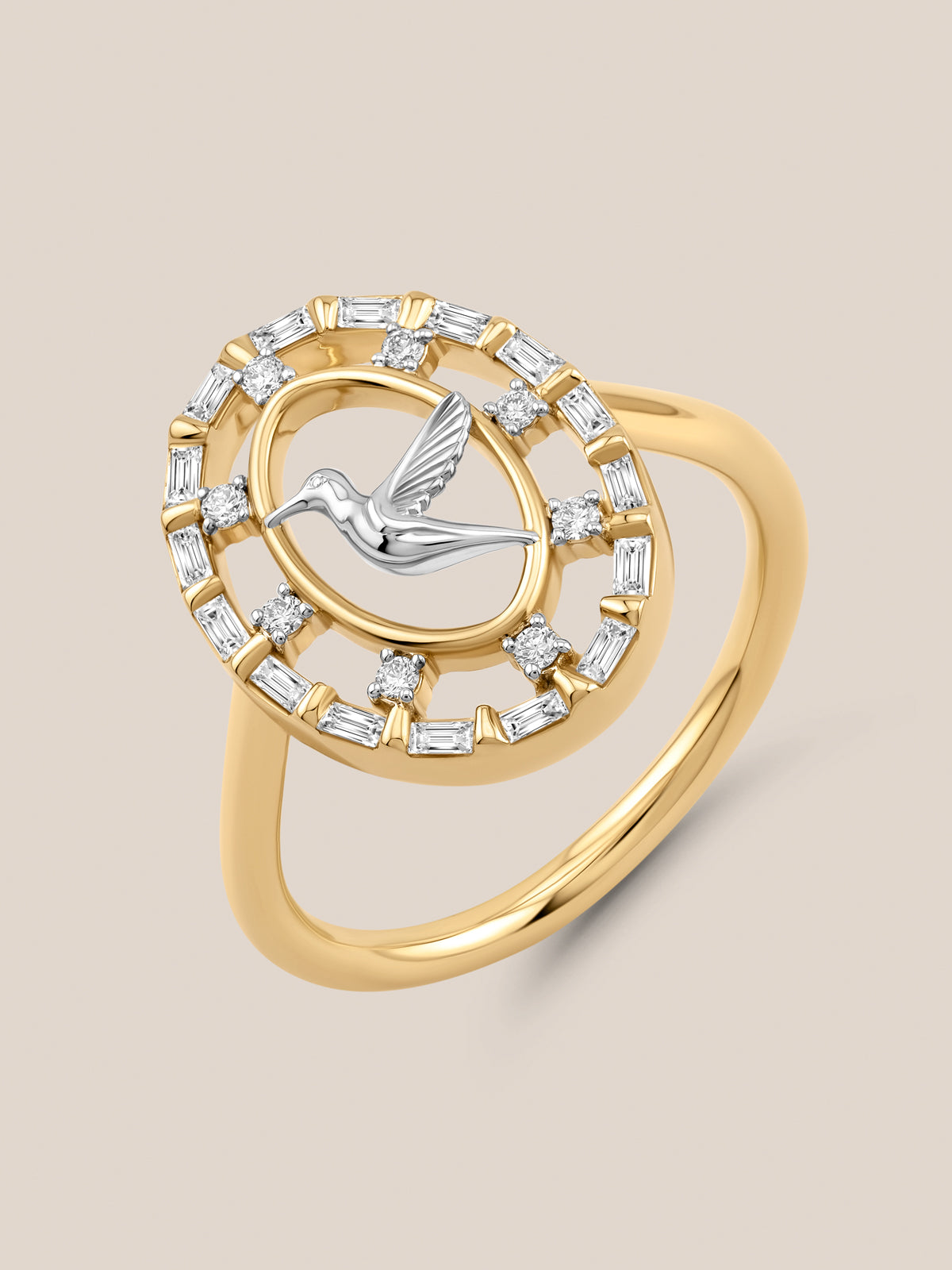 Hummingbird Talisman Ring in 14k Yellow Gold | Audry Rose Hummingbird Talisman Ring in 14k Yellow Gold | Audry Rose
