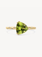 Starry Peridot Trillion Ring