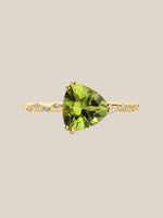 Starry Peridot Trillion Ring