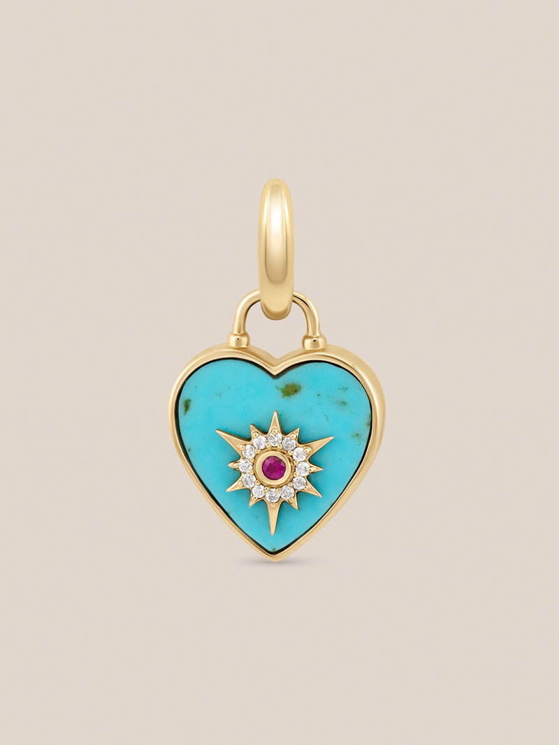 Trust Your Heart Turquoise Charm
