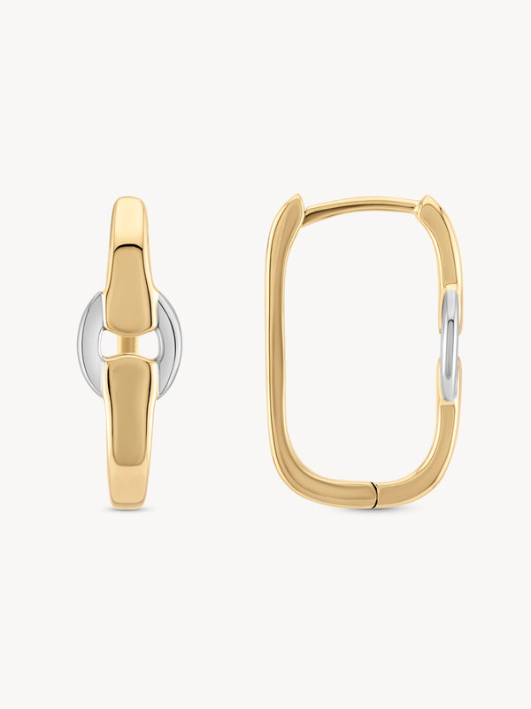 Two-Toned Buckle Earrings