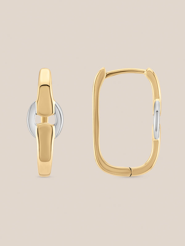 Two-Toned Buckle Earrings