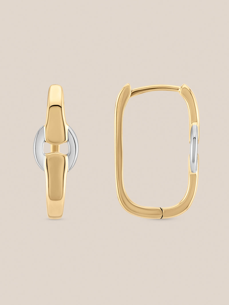 Two-Toned Buckle Earrings