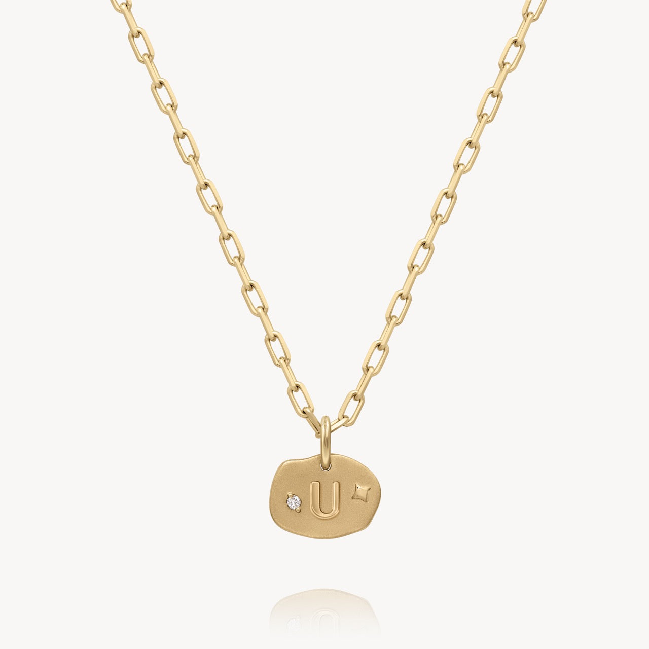 Diamond Initial Pendant in 14K Yellow Gold | Audry Rose