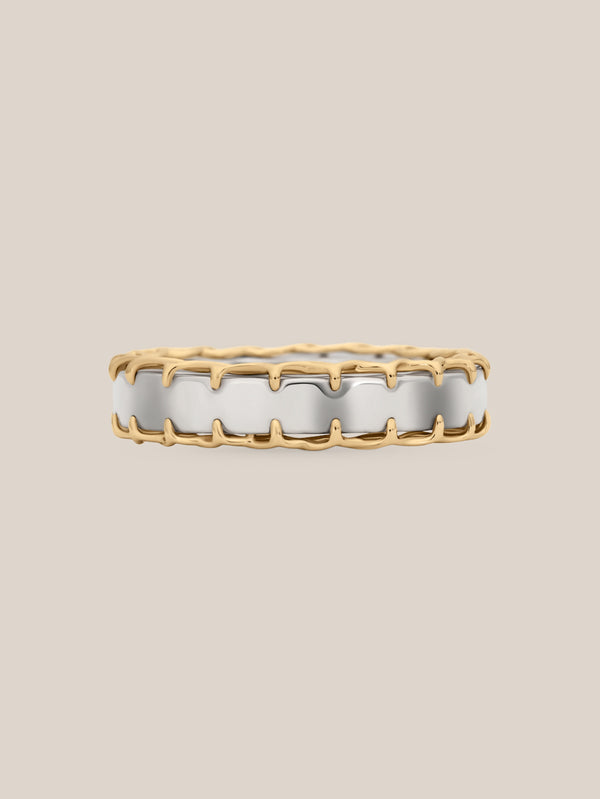 Mixed Metal Stitched Ring