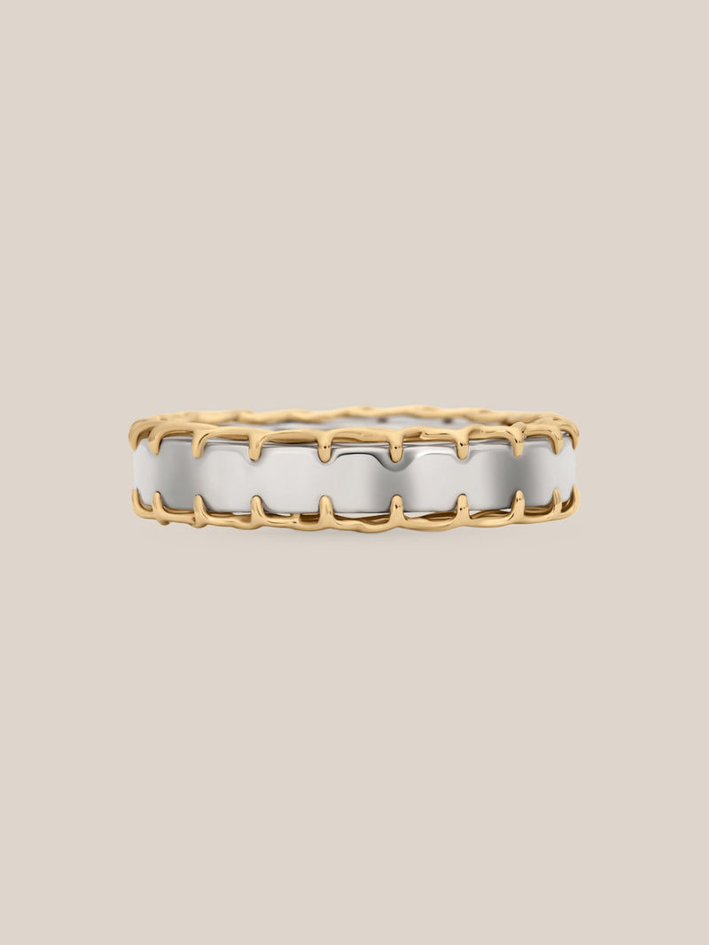 Mixed Metal Stitched Ring