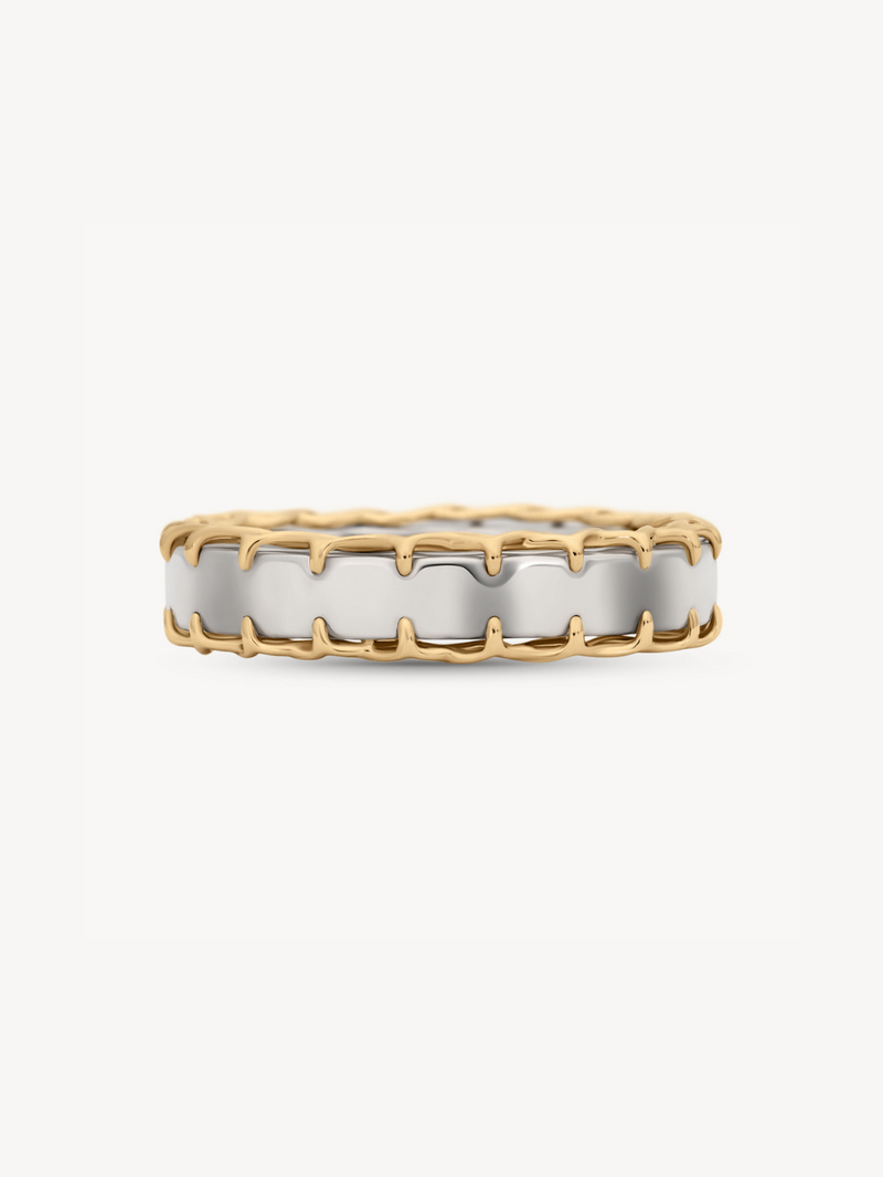 Mixed Metal Stitched Ring