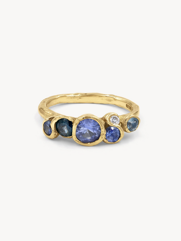 Blue Ocean Sapphires Seaweed Ring