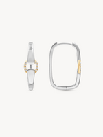 Mixed Metal Diamond Buckle Earrings