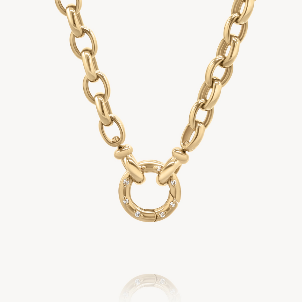 Chunky Link Diamond Necklace in 14k Yellow Gold | Audry Rose Chunky Link Diamond Necklace in 14k Yellow Gold | Audry Rose
