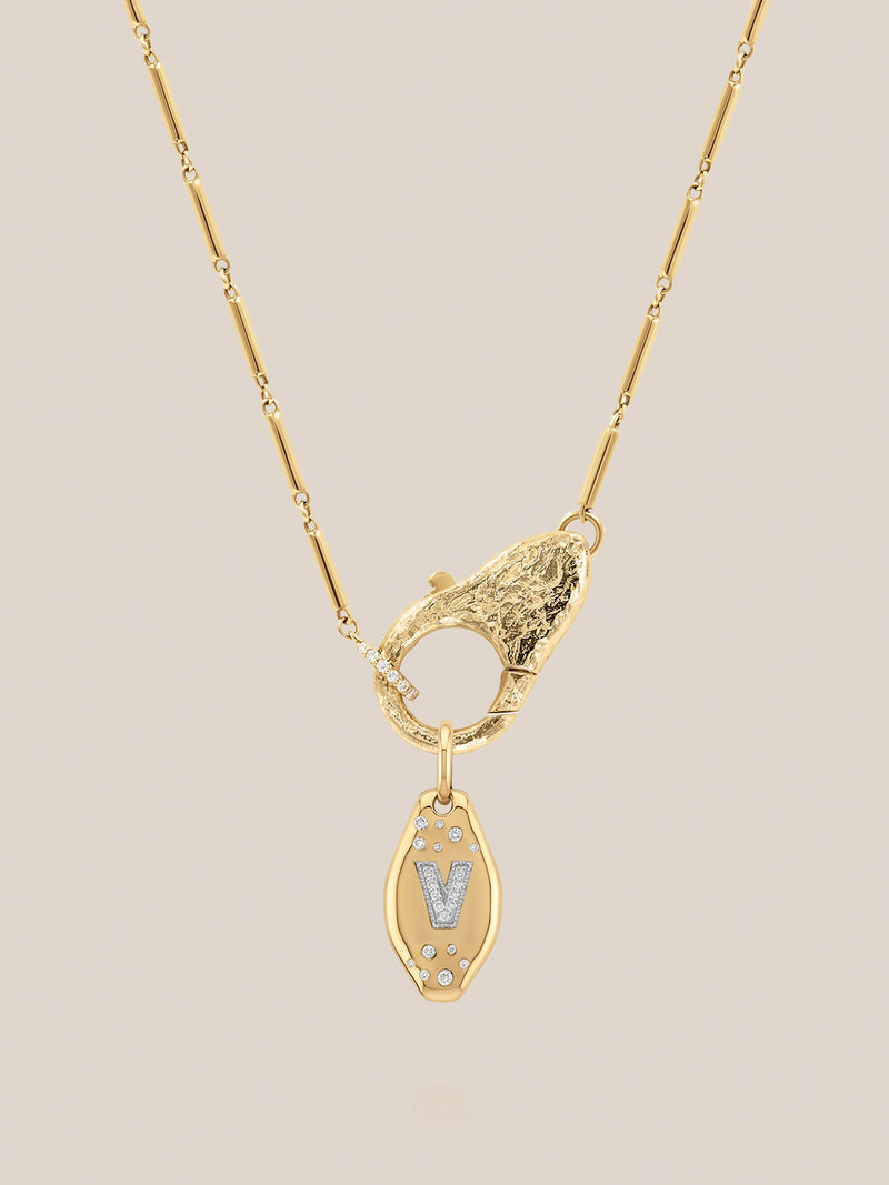 Initial Skipping Stone Pendant