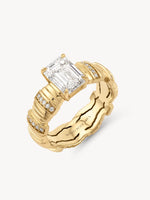Diamond Pillar Engagement Ring