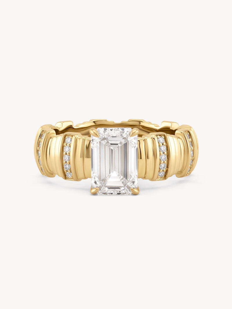 Diamond Pillar Engagement Ring