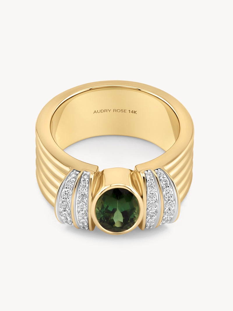 Gemstone Tiered Cuff Ring