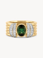 Gemstone Tiered Cuff Ring